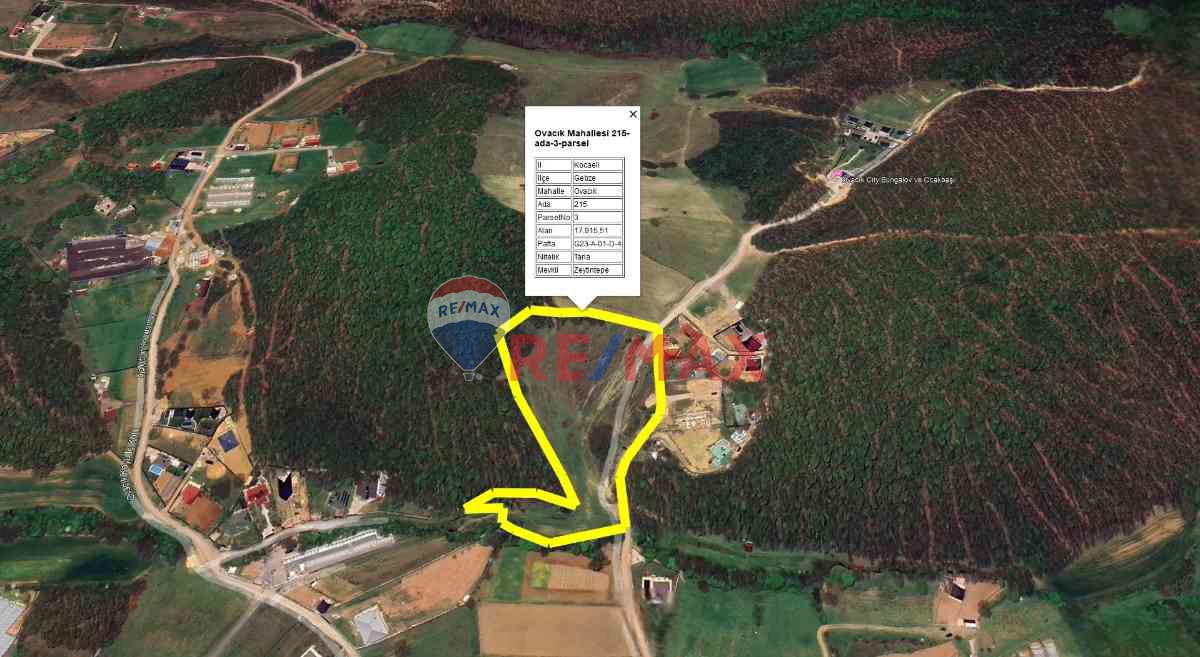 40 VİLLALIK PROJEYE UYGUN | TEK TAPU | GEBZE OVACIK – 17.916 M²