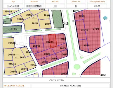 MANAVGAT SIDE‘DE TICARI IMARLI SATILIK ARSA 
