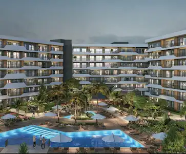 SUN CITY 2’DE HAVUZ & PEYZAJ MANZARALI KİRALIK 1+1 ARA KAT DAİRE