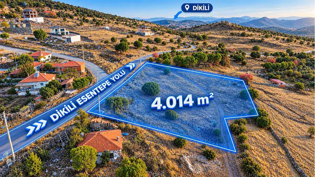 DİKİLİ KATIRALAN'DA BAKANLIK GÖRÜŞ YAZILI, YATIRIM POTANSİYELİ TAŞIYAN ARSA