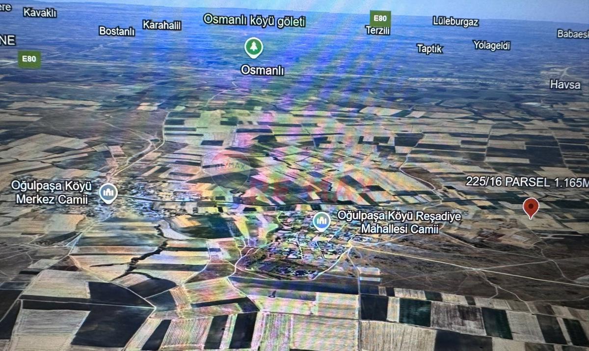 EDİRNE HAVSA OĞULPAŞA KÖYÜ SATILIK 1.165 M2 MÜSTAKİL TARLA