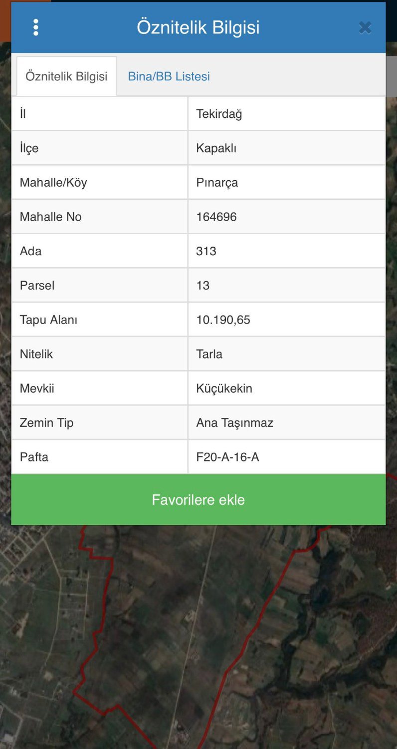 KAPAKLI PINARCA MAHALLESINDE IMARDIBI 262 M2 HISSELI PARSEL