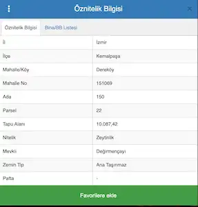 İZMIR KEMALPAŞA DEREKÖYDE'DE 302 M² HİSSELİ SATILIK ZEYTİNLİK