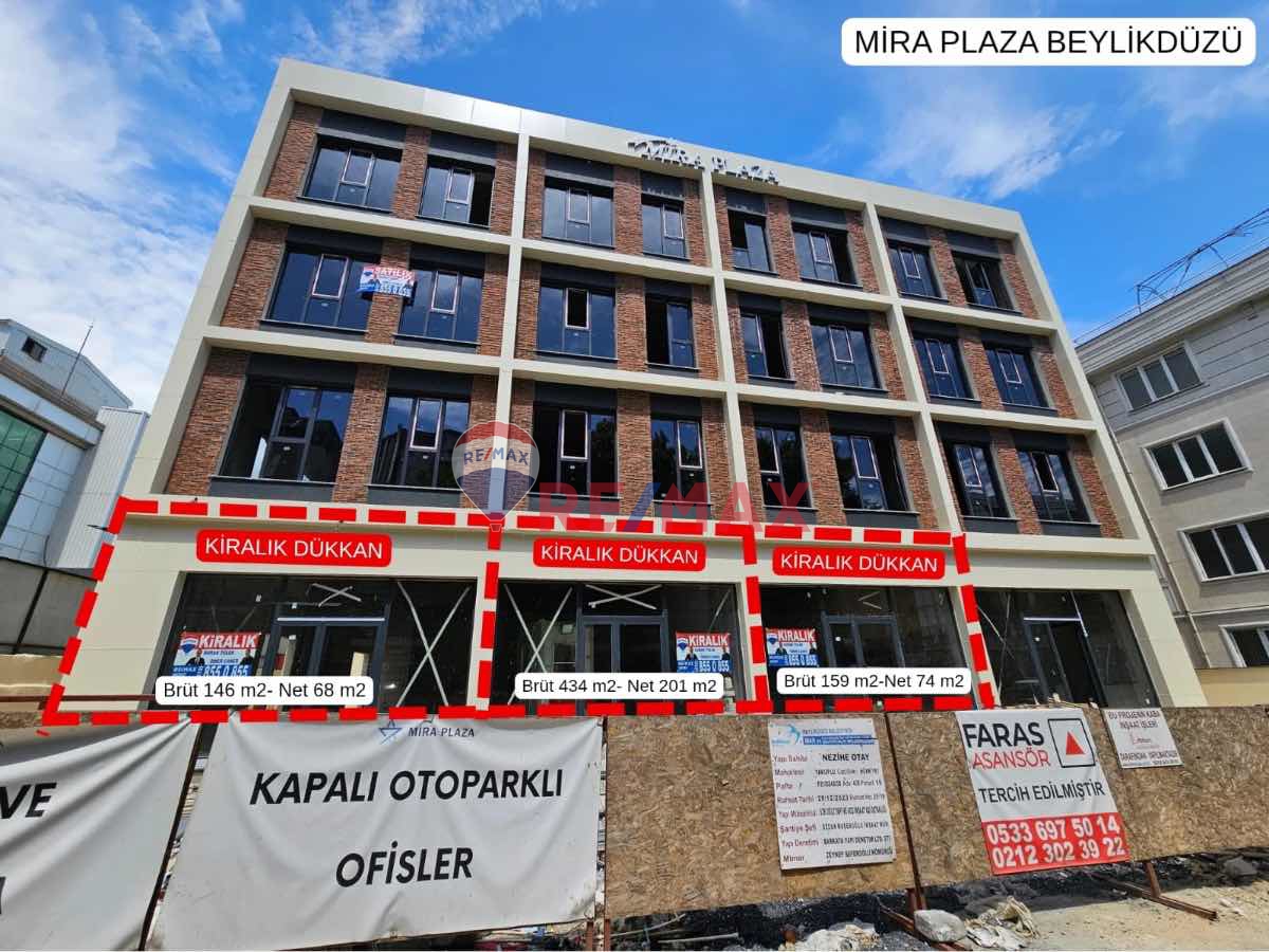 BEYLİKDÜZÜ İŞLEK CADDE ÜZERİ KİRALIK 159M2 SIFIR DÜKKAN MAĞAZA