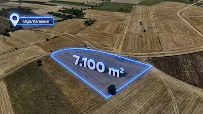 BİGA KAYAPINAR'DA 7.100 M² SATILIK ARAZİ