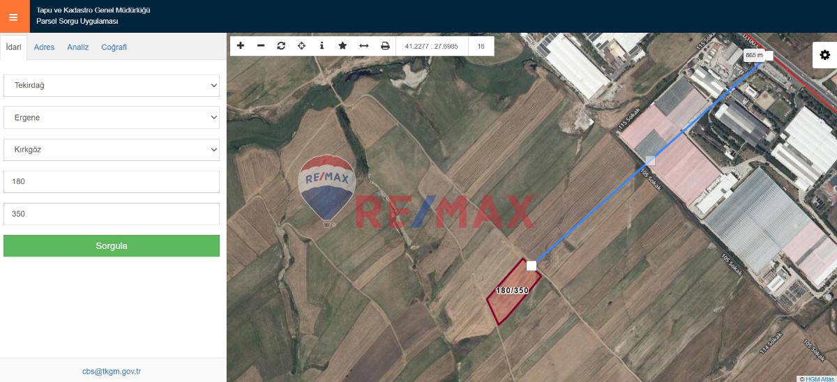 ERGENE KIRKGÖZ SATILIK SANAYİ ARSASI 11.781M2