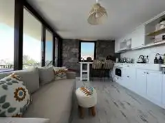 ASSOS BÜYÜKHUSUN'DA LEBİ DERYA DENİZ MANZARALI ŞAHANE TAŞ EV