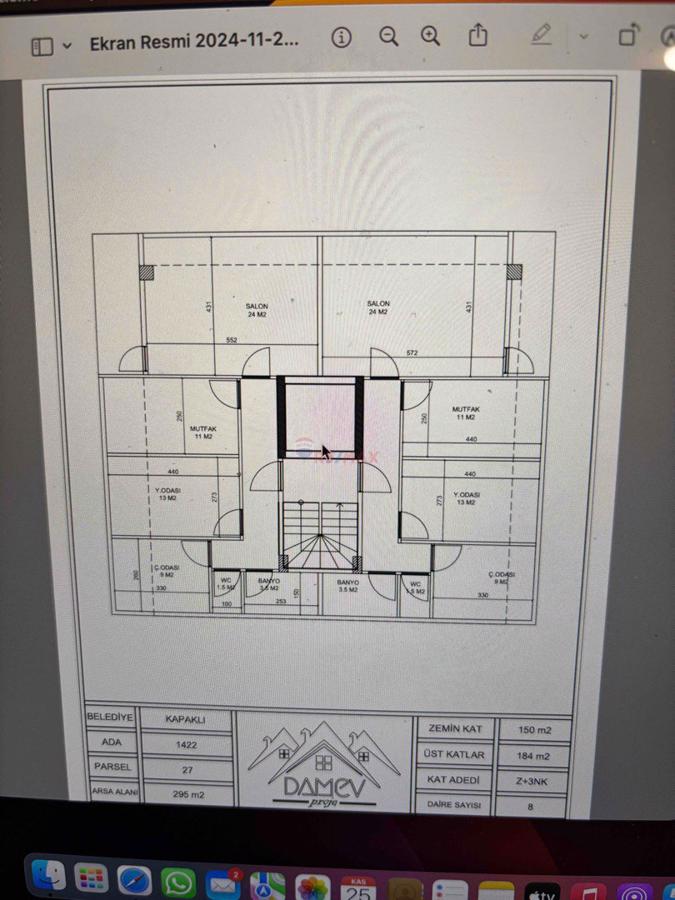 TEKİRDAĞ KAPAKLIDA 295.07 m² İMARLI İFRAZLI SATILIK ARSA