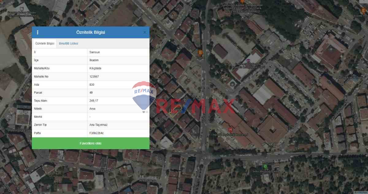 REMAX KUZEY’DEN KILIÇDEDE MAHALLESİNDE KAT KARŞILIĞI ARSA