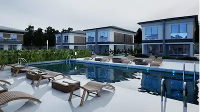 DİKİLİ ÇANDARLI MERKEZDE, HAVUZLU SİTE VİLLA, PLAJA YAKIN
