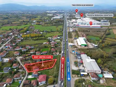 DÜZCE MERKEZ İHSANİYE'DE 2.097 M² | TİCARET + TURİZM + KONUT İMARLI