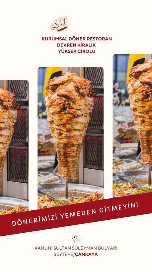BEYTEPE'DE BULVAR CEPHELİ DEVREN KİRALIK KURUMSAL DÖNER RESTORAN