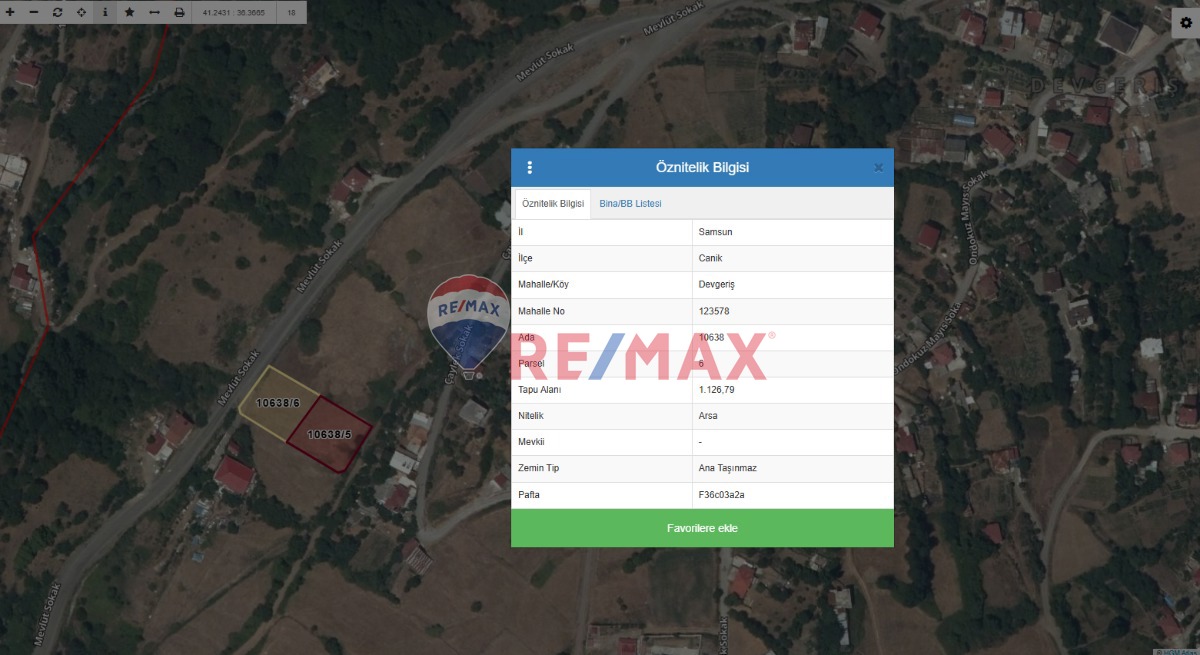 REMAX KUZEY’DEN CANİK DEVGERİŞ’TE DENİZ MANZARALI SATILIK ARSA