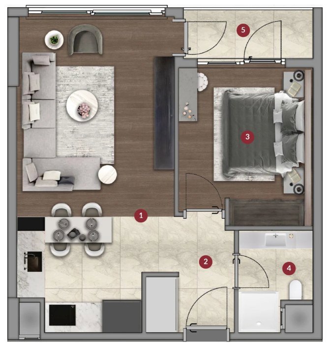 SAZAK BEYTEPE PROJESİNDE 1+1 DAİRE / HOME OFİS