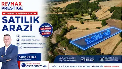 LAPSEKİ ADATEPE’DE 3.156 M² SATILIK ARAZİ