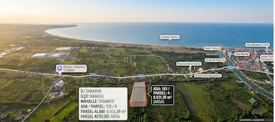 KARASU'DA DENİZE YAKIN 6.931 M² İMARLI ARSA 