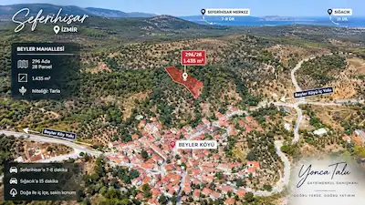 SEFERİHİSAR BEYLERDE 1.435 M² | 2 KAT İMARLI | YATIRIMLIK ARSA