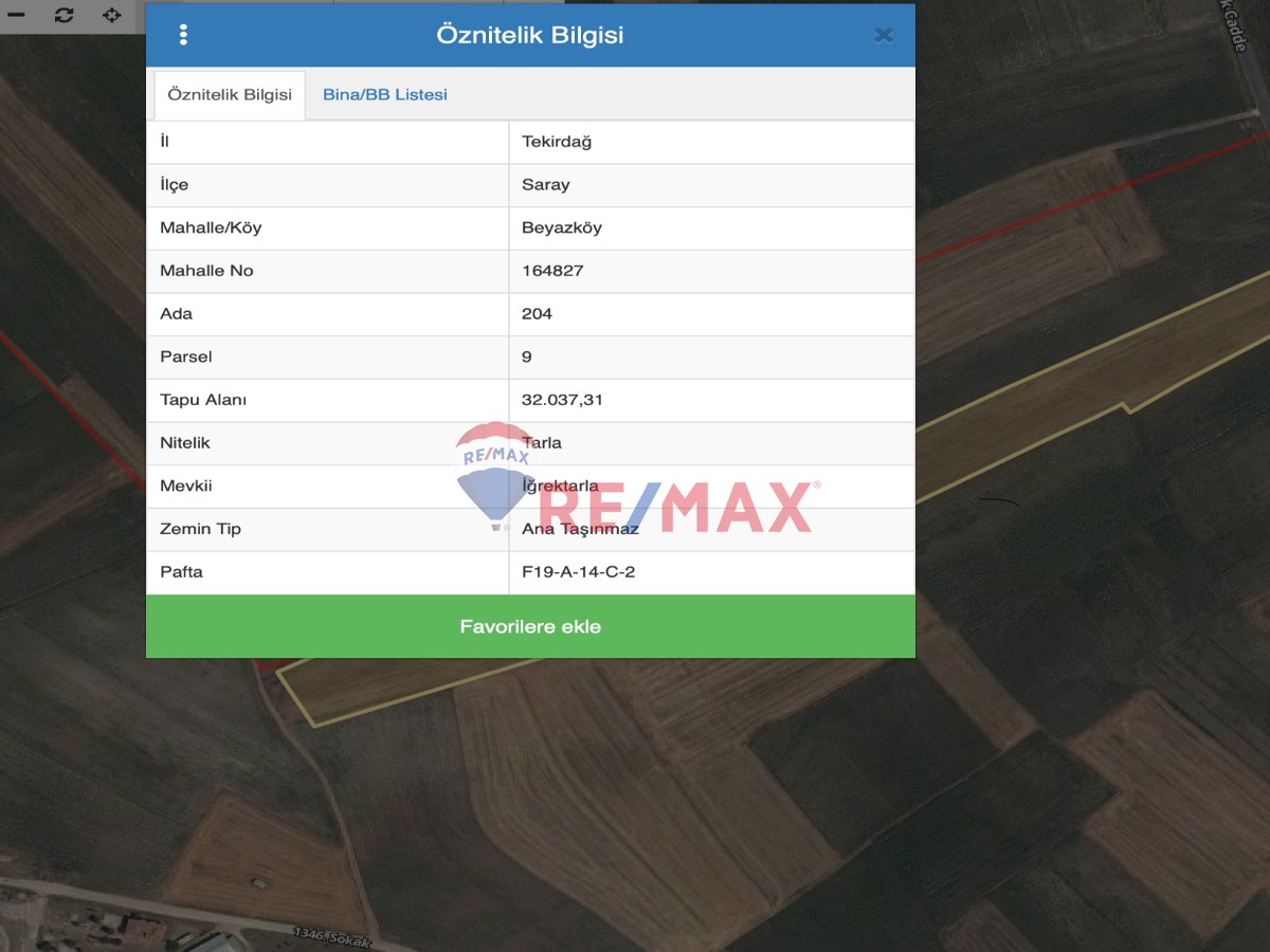 TEKİRDAĞ BEYAZKÖY'DE 32.037M2 SATILIK ARSA..!!!