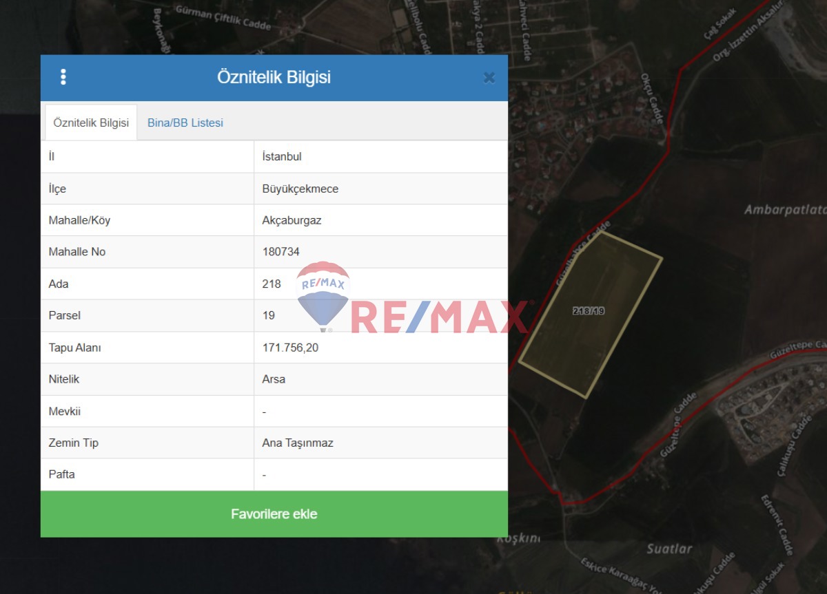 BÜYÜKÇEKMECE AKÇABURGAZDA 348M2 HİSSELİ ARSA