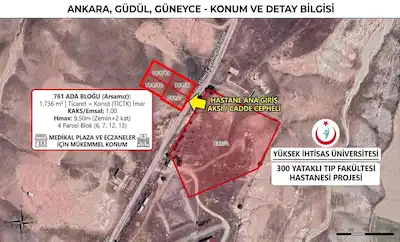 GÜDÜL GÜNEYCE'DE HASTANE KARŞISI TICARI+KONUT ARSA