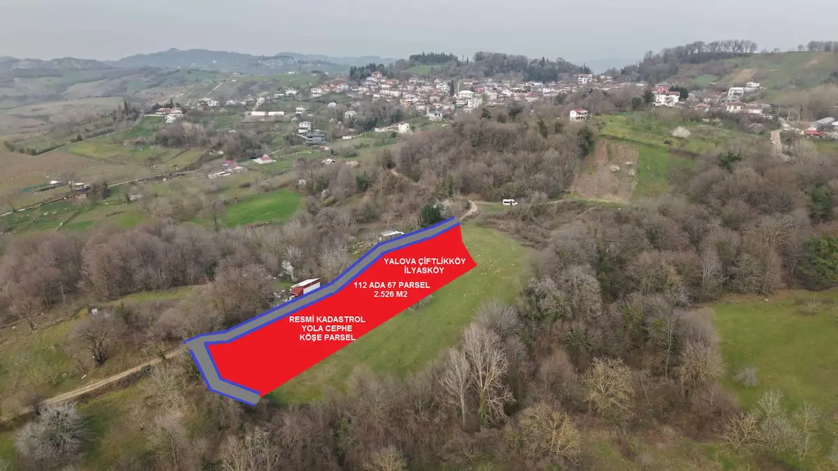 YALOVA ÇİFTLİKKÖY İLYASKÖY KÖY MERK.YAKIN YOLA CEPHE KÖŞEPARSEL