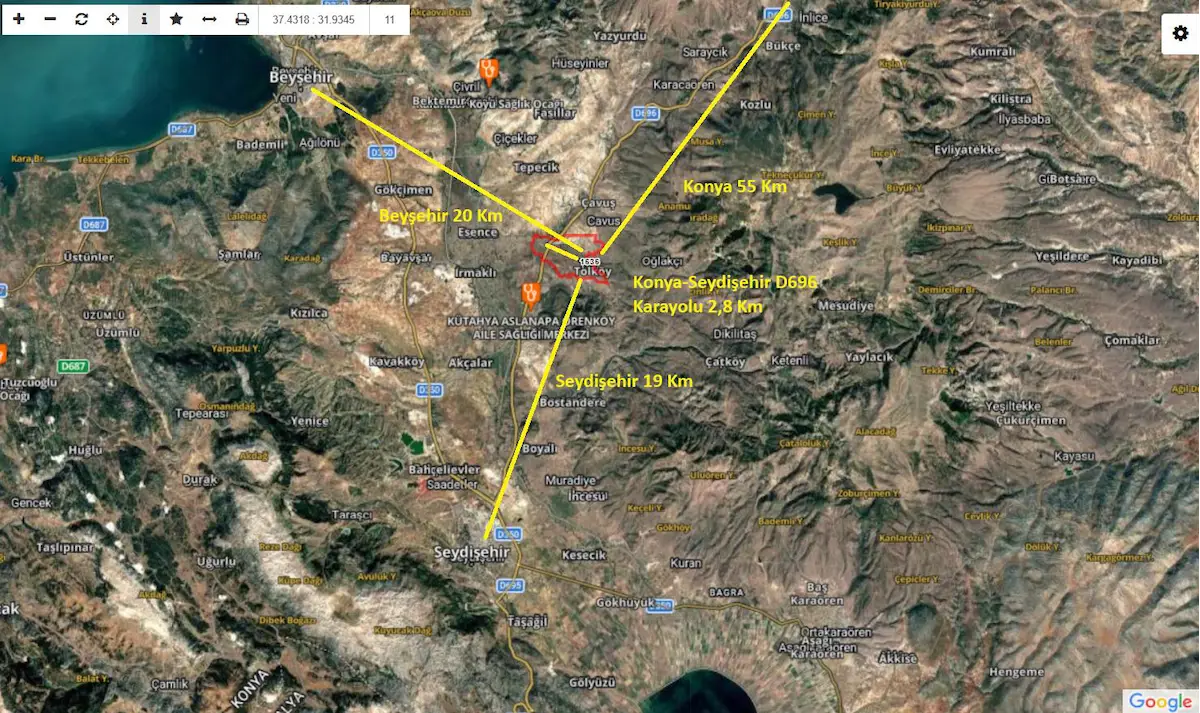 SEYDİŞEHİR TOL MAH.DE SATILIK MÜSTAKİL 3.775 M² YOL SU İÇİNDE CEVİZ VE MEYVE BAHÇESİ