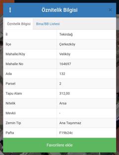 ÇERKEZKÖY VELİKÖY'DE 312 M2 ŞEHİR İÇİ KONUT İMARLI ARSA 