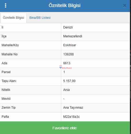 REMAX MODEL’DEN PAMUKKALE YOLU ÜZERİNDE 5 KAT İMARLI EMSAL 2 SATILIK ARSA