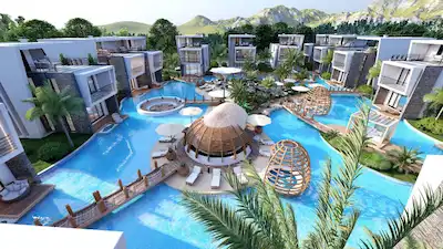 LAPTA'DA SALONDAN HAVUZA GİREBİLECEĞİNİZ 48M2 TERASLI VİLLALAR