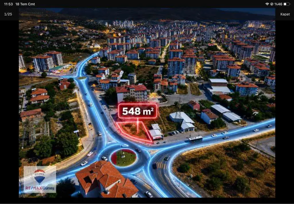 GÖZTEPE’DE 548 METREKARE 1.20 EMSAL KONUT İMARLI KÖŞE PARSEL