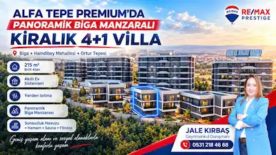 ALFA TEPE PREMIUM’DA MANZARALI, AKILLI EV SİSTEMLİ KİRALIK 4+1 VİLLA