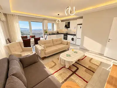 FETHIYE TAŞYAKA'DA, DENİZ MANZARALI, 2+1 EŞYALI KİRALIK DAİRE