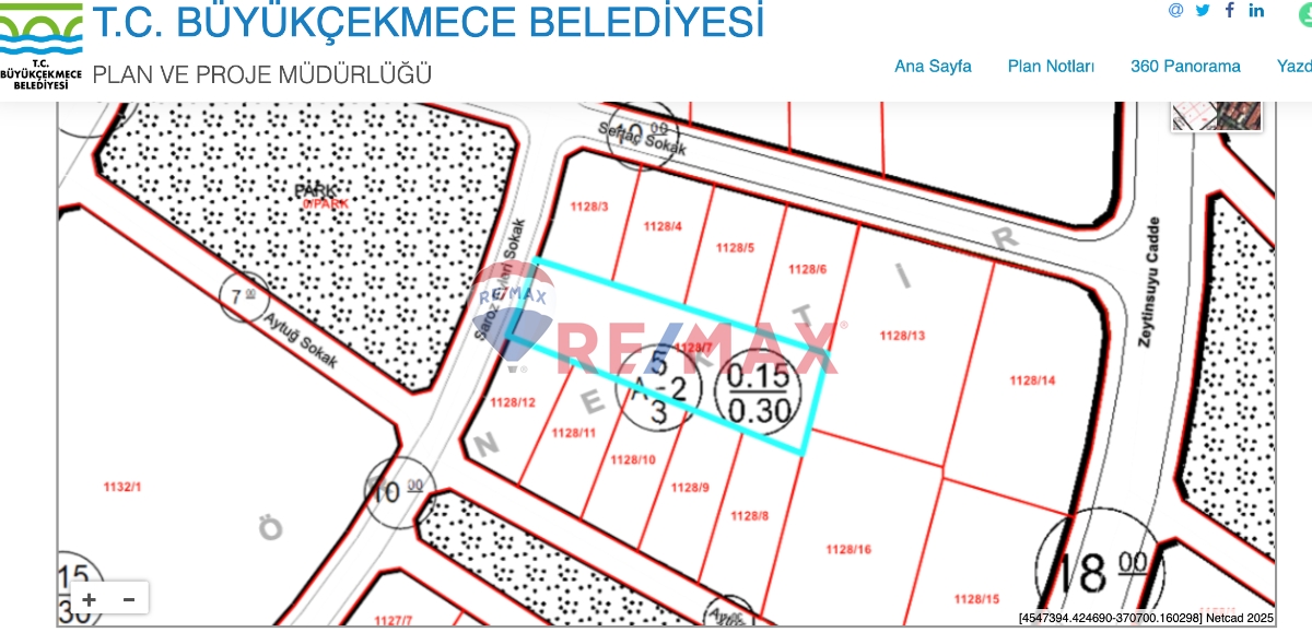 REMAX MAHAL'DEN VİLLA İMARLI 1.257 M2 SATILIK ARSA
