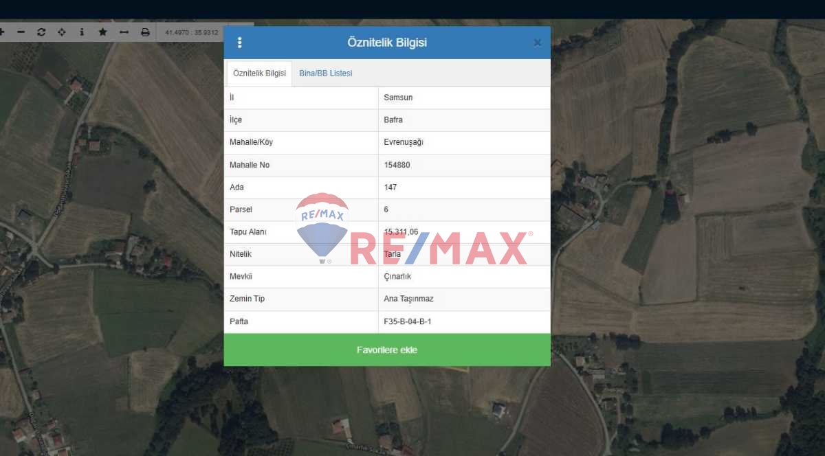 BAFRA'DA 15 DÖNÜM FIRSAT TARLA