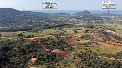 YELKİDE DENİZ MANZARALI 2.009 M² KADASTRAL YOLLU TEK TAPU