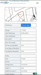 ANTALYA/ KONYAALTI/ÇAĞLARCA’DA FIRSAT İMARLI ARSA