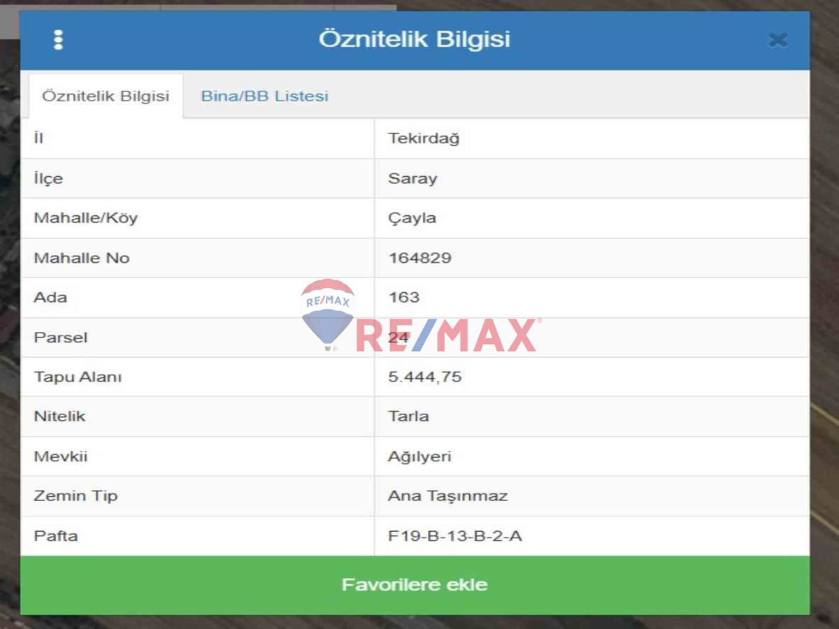 TEKİRDAĞ SARAY ÇAYLA KÖYÜ SATILIK TARLA