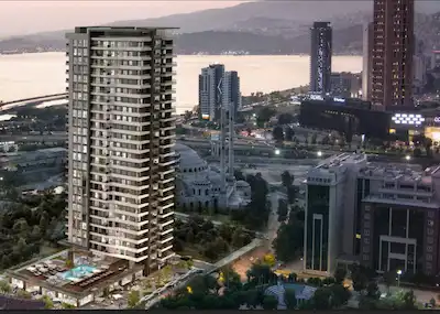VELUX BAYRAKLI'DA DENIZ MANZARALI SATILIK 2+1 DAIRE