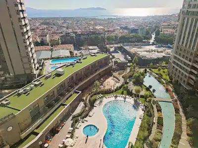 NİDAPARK KÜÇÜKYALI BURGAZ ETABINDA PANORAMİK DENİZ VE ADALAR MANZARALI 3+1