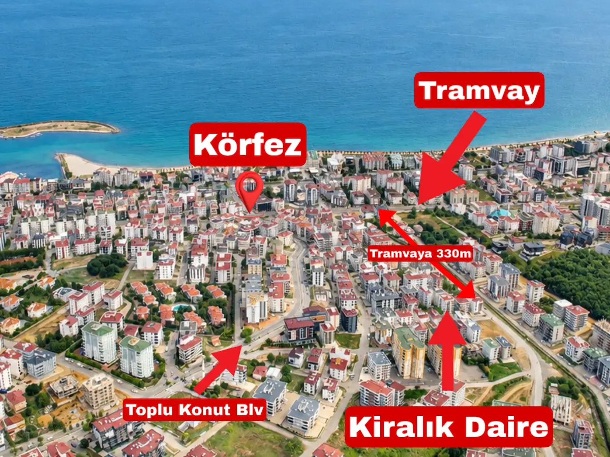 ATAKUM KÖRFEZ’DE TRAMVAYA YAKIN LÜKS EŞYALI 1+1 DAİRE
