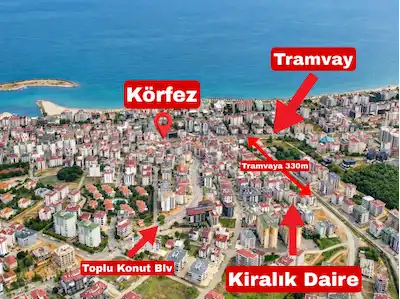 ATAKUM KÖRFEZ’DE TRAMVAYA YAKIN LÜKS EŞYALI 1+1 DAİRE