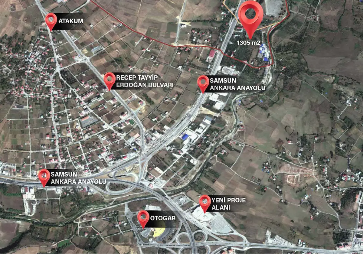SAMSUN- ANKARA YOLUNA 90 METRE | 1305 M2 SATILIK BAHÇE