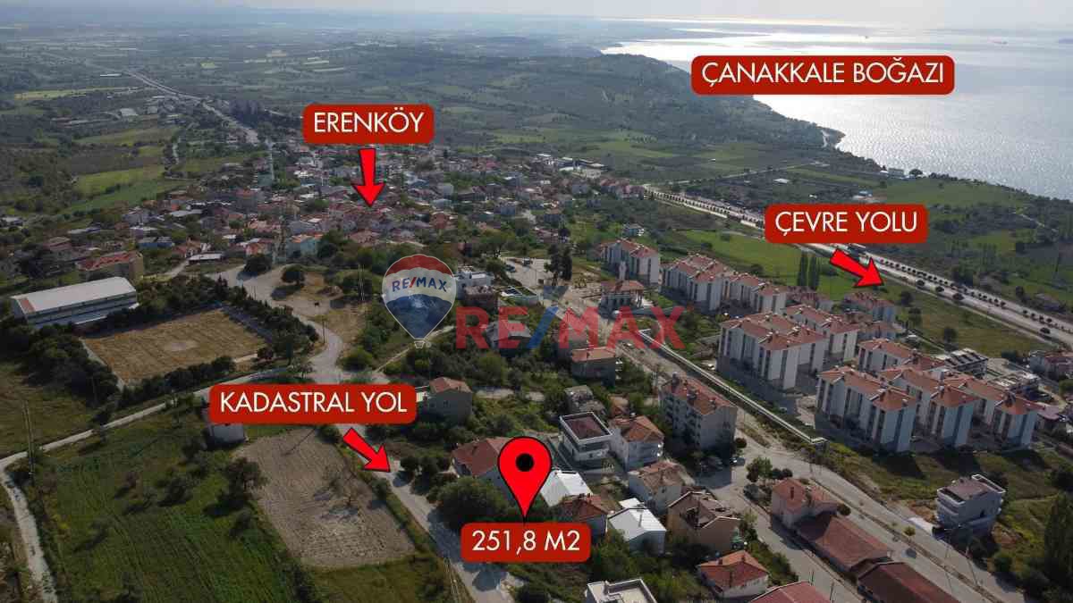 ÇANAKKALE  ERENKÖY'DE BOĞAZ MANZARALI IMARLI SATILIK ARSA