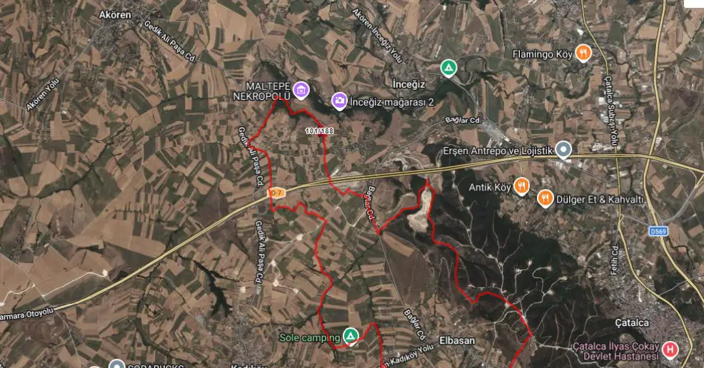 ÇATALCA ELBASAN 8726M2 TEK TAPULU SATILIK TARLA