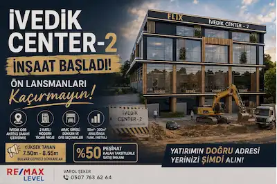 İVEDİK OSB ANTEKS SANAYİ 50–300 M² YENİ NESİL TİCARİ DÜKKANLAR