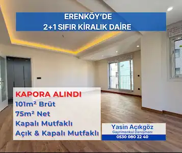 ERENKÖY DR.MITHAT SÜER SK. KIRALIK SIFIR 2+1 DAIRE OTOPARKLI