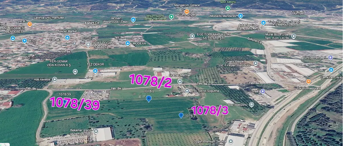 ADNAN MENDERES HAVA LİMANI KARŞISINDA SATILIK 41.180 M² TARLA