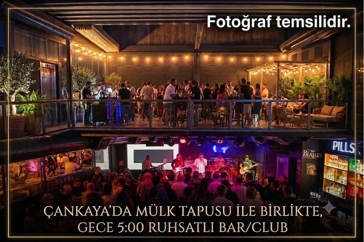 ÇANKAYA'DA MÜLK TAPUSU İLE BİRLİKTE, GECE 5:00 RUHSATLI BAR/CLUB