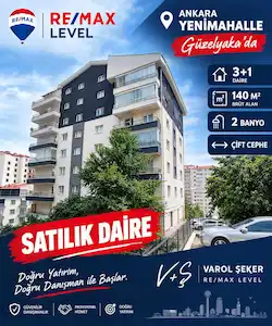 ANKARA YENİMAHALLE GÜZELYAKA’DA 3+1 | 140 M² | 2 BANYO | ÇİFT CEPHE SATILIK DAİRE