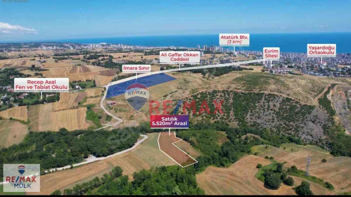 ATAKUM KAMALI'DA SATILIK 5520 M² TARLA